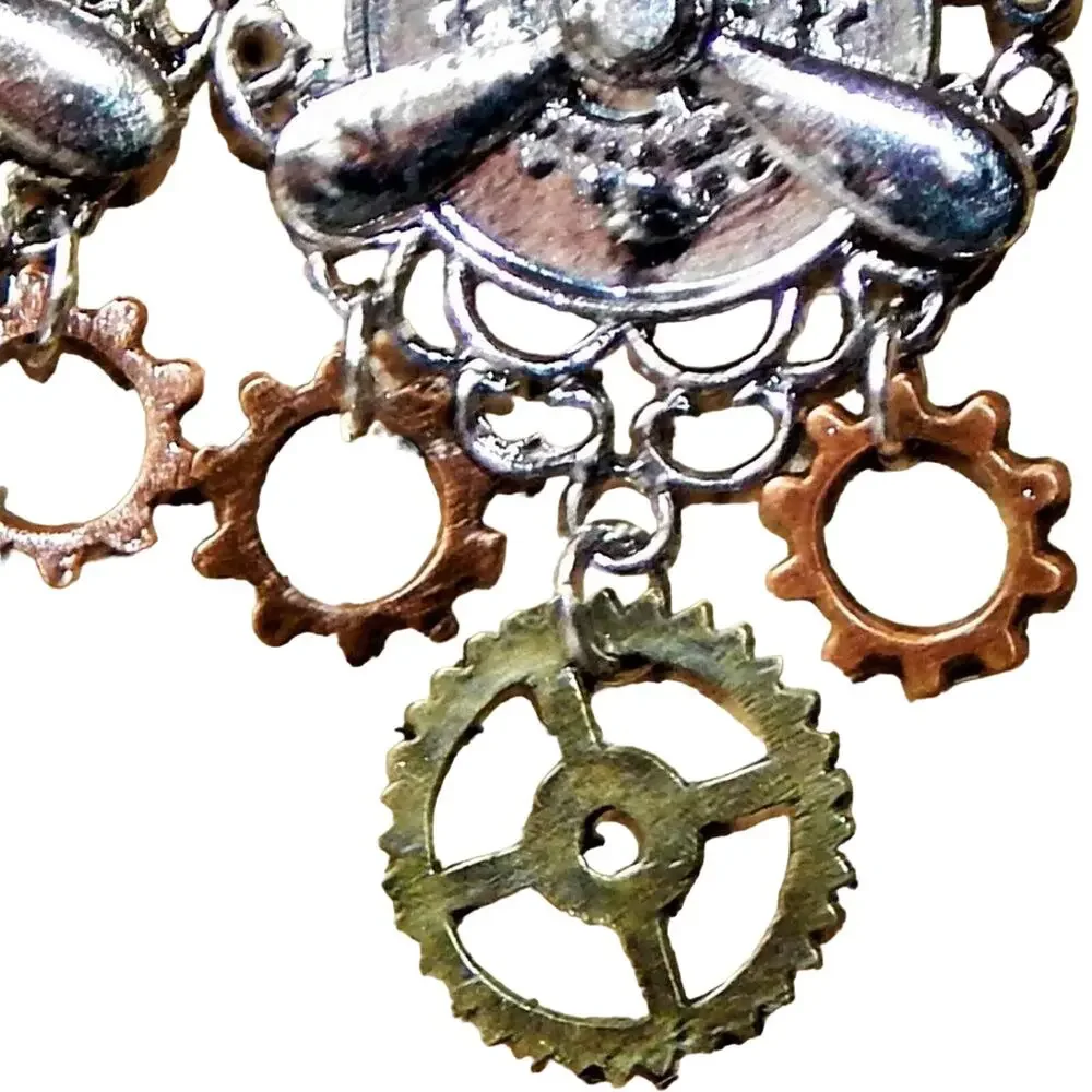 Steam Punk Earrings/ Ball Bearing Bangles - Picture 5 of 12